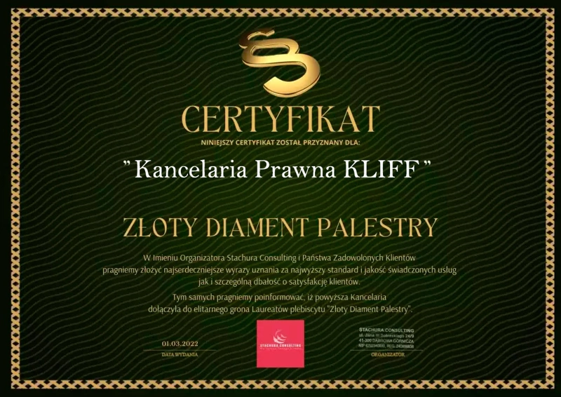 Nasz certyfikat